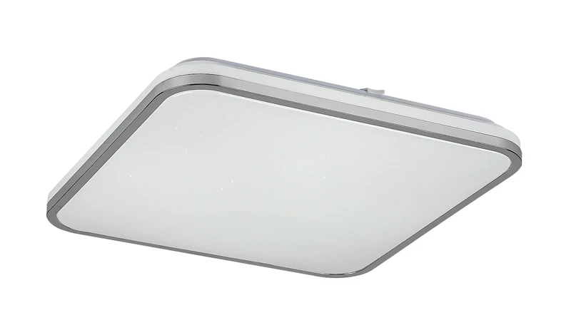 LED плафони Linden – LED плафон в хром с бял абажур, Ø455мм, 72W, 3000-6500K