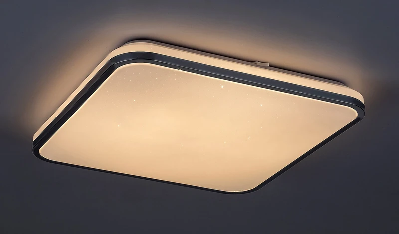 Linden – LED плафон в хром с бял абажур, Ø455мм, 72W, 3000-6500K