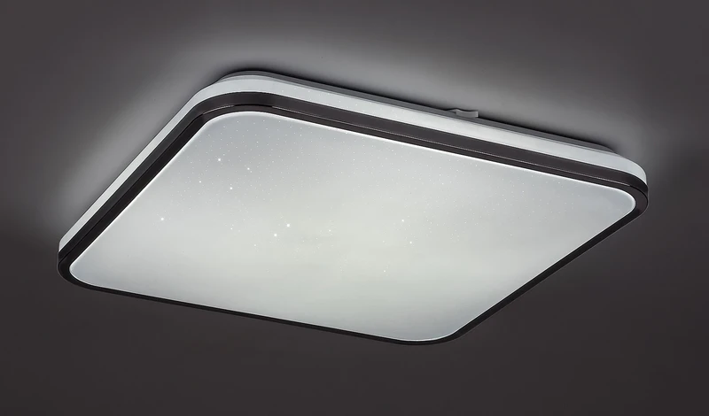 Linden – LED плафон в хром с бял абажур, Ø455мм, 72W, 3000-6500K