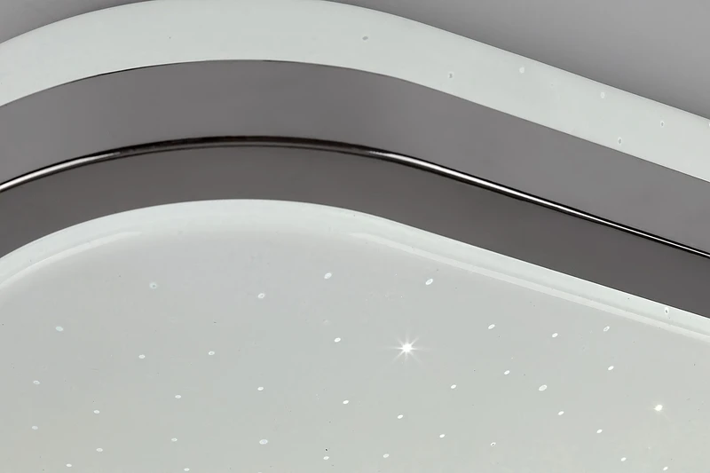 Linden – LED плафон в хром с бял абажур, Ø455мм, 72W, 3000-6500K
