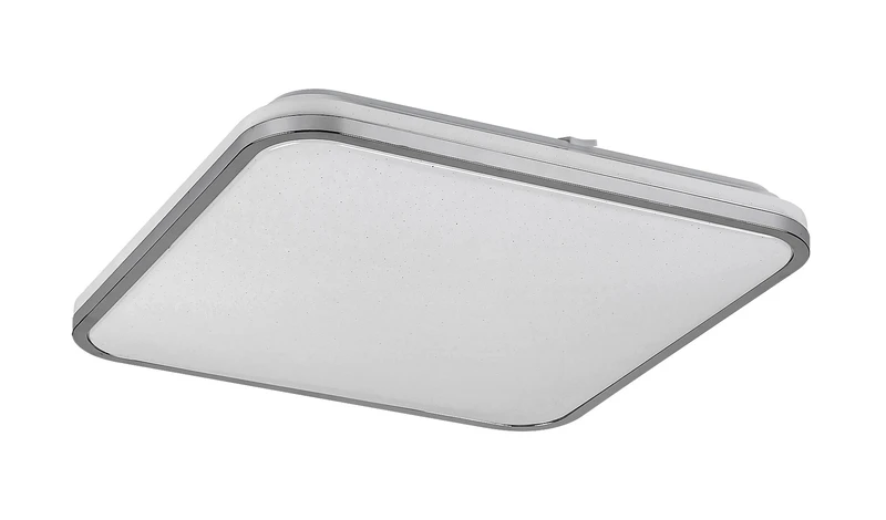 Linden – LED плафон в хром с бял абажур, Ø455мм, 72W, 3000-6500K