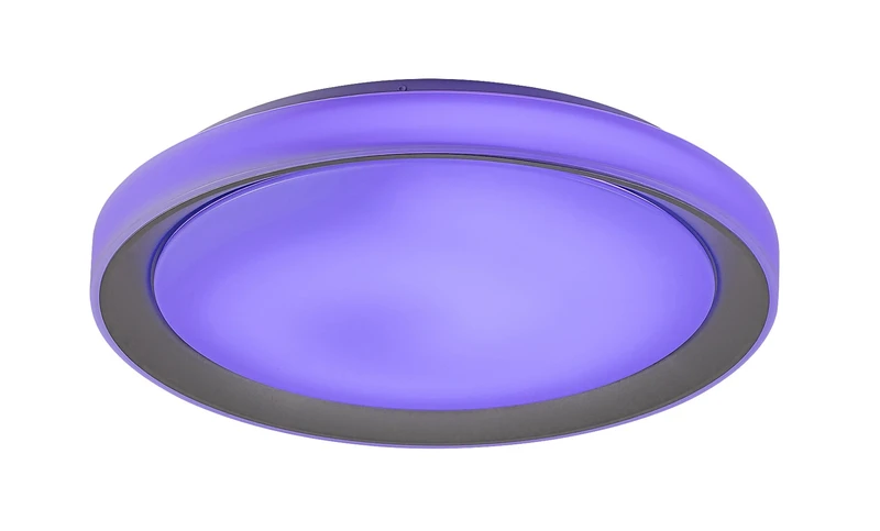 Everest – smart LED плафон в сребристо/бяло, Ø510мм, 40W, 2700-6500K, RGB