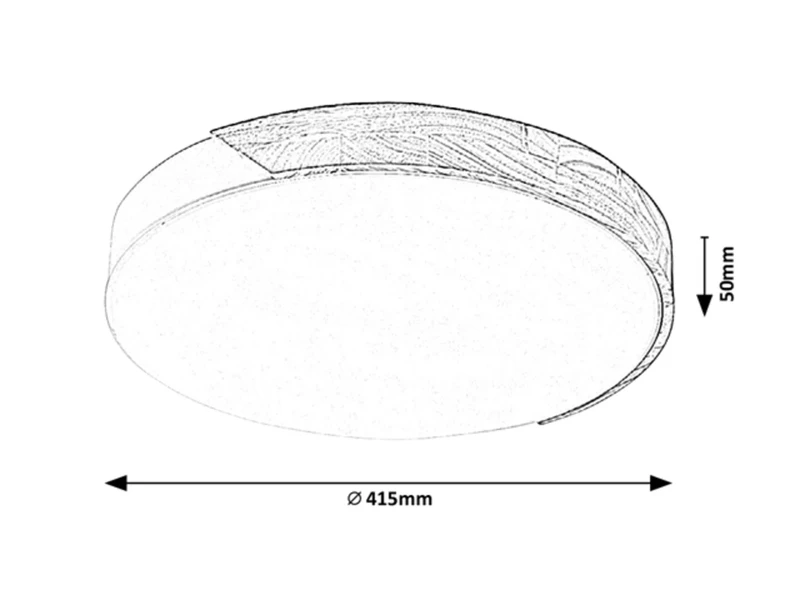 Maple – LED плафон в бял мат с дърво, Ø415мм, 24W, 3000K