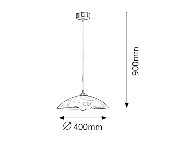 Harmony Lux – LED пендел в бяло с шарка, Ø400мм, 1×E27, IP20