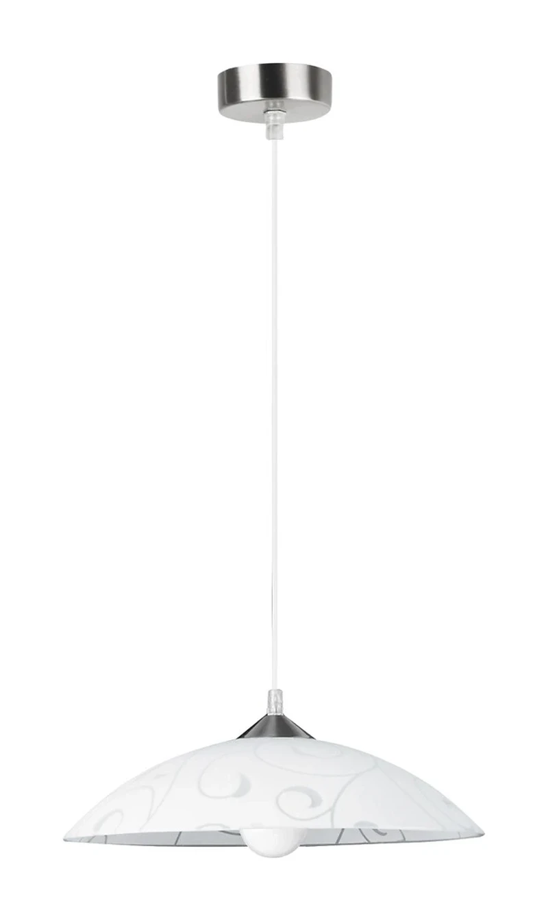 LED пендели и полилеи Harmony Lux – LED пендел в бяло с шарка, Ø400мм, 1×E27, IP20