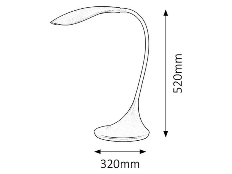 Dominic – LED настолна лампа в черно, 320×520мм, 5.3W, 3000K, димируема