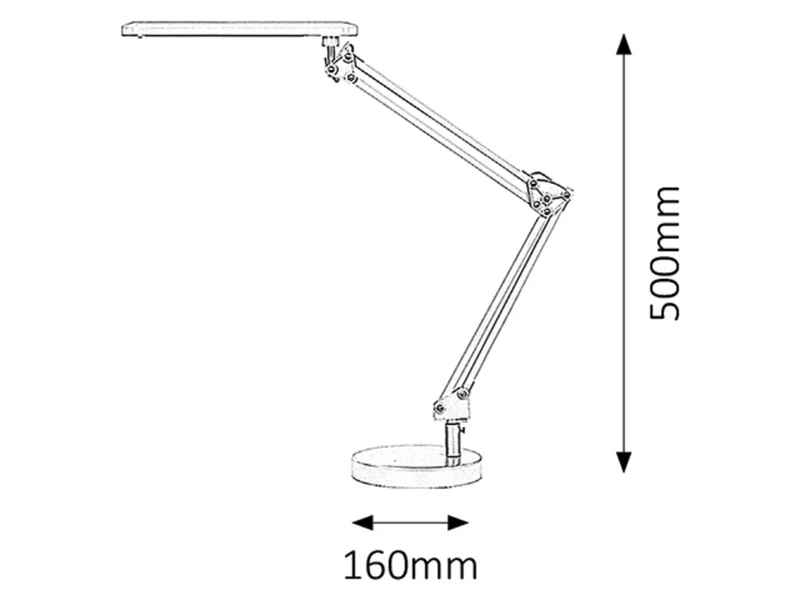 Colin – LED настолна лампа в черно, 160×500мм, 5.6W, 4000K