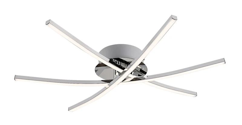 LED плафони Cyclone – LED плафон в хром с бели абажури, Ø570мм, 21W, 4000K