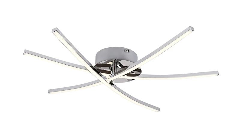Cyclone – LED плафон в хром с бели абажури, Ø570мм, 21W, 4000K