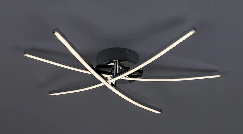 Cyclone – LED плафон в хром с бели абажури, Ø570мм, 21W, 4000K