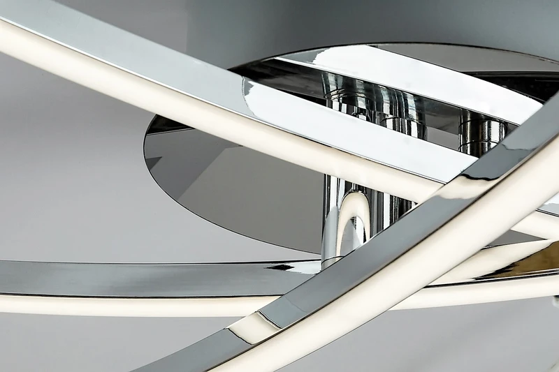 Cyclone – LED плафон в хром с бели абажури, Ø570мм, 21W, 4000K