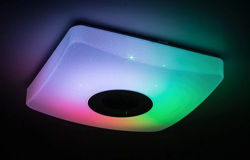 Murry – LED плафон в бяло с RGB и дистанционно, Ø365мм, 18W, 3000-6000K