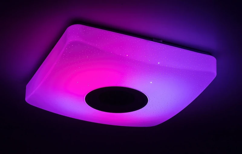 Murry – LED плафон в бяло с RGB и дистанционно, Ø365мм, 18W, 3000-6000K
