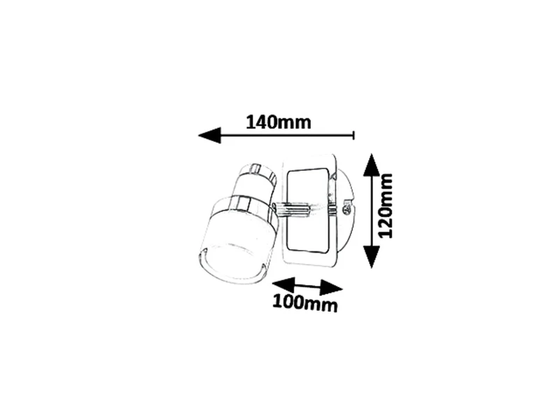 Harold – LED аплик за баня в черно с опалово стъкло, 100×120мм, 5W, 4000K, IP44