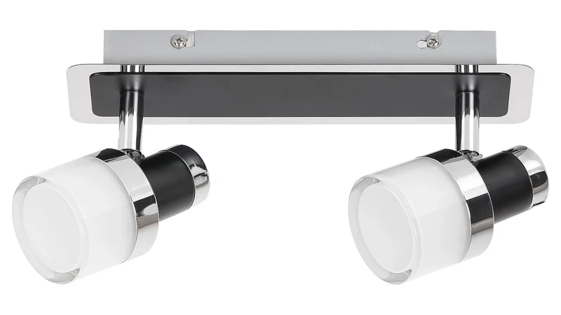Harold – LED стенна лампа за баня в черно с опалово стъкло, 250×100мм, 10W, 4000K, IP44