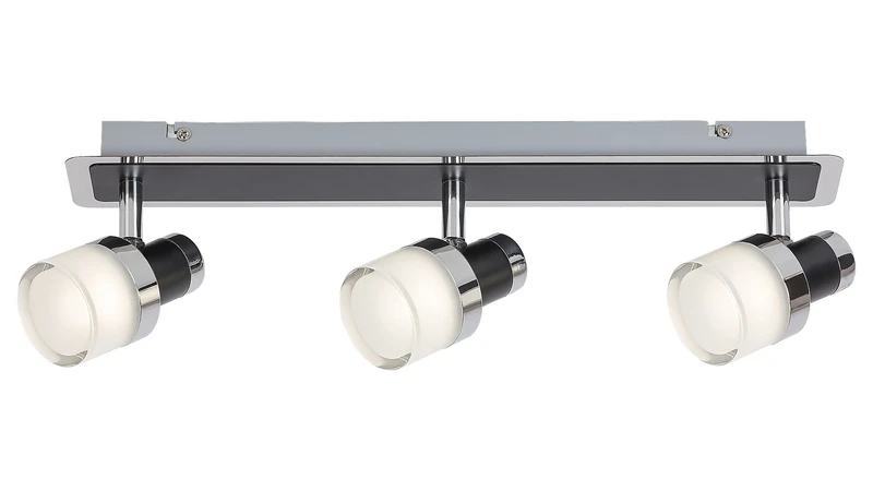 Осветление за баня Harold – LED плафон за баня в черно с опалово стъкло, 430мм, 15W, 4000K