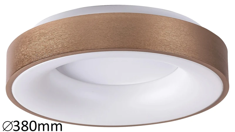 Carmella – LED плафон в златисто/бяло, Ø380мм, 30W, 4000K