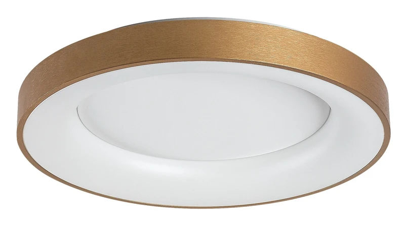 Carmella – LED плафон в златисто и бяло, Ø600мм, 50W, 4000K