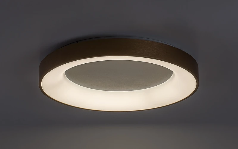 Carmella – LED плафон в златисто и бяло, Ø600мм, 50W, 4000K
