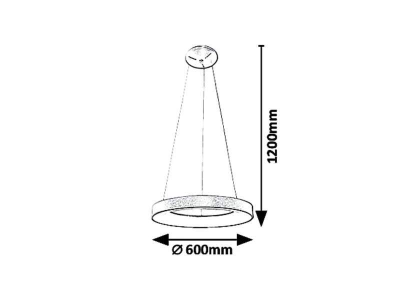 Carmella – LED пендел в златно с бял акрилен абажур, Ø600мм, 50W, 4000K