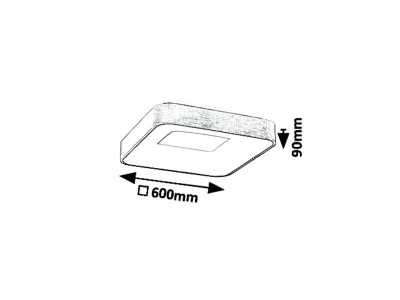 Carmella – LED плафон в златисто/бяло, 600×600мм, 50W, 4000K