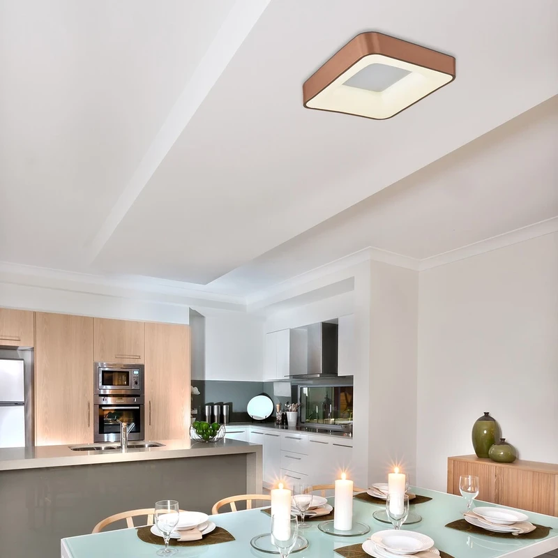 Carmella – LED плафон в златисто/бяло, 600×600мм, 50W, 4000K