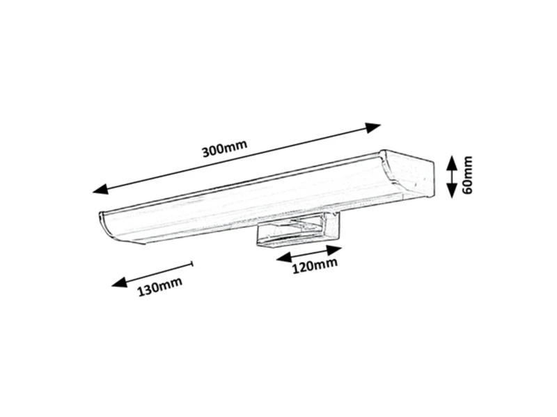 Evron – LED аплик за баня в хром с бял абажур, 300мм, 5W, 4000K, IP44