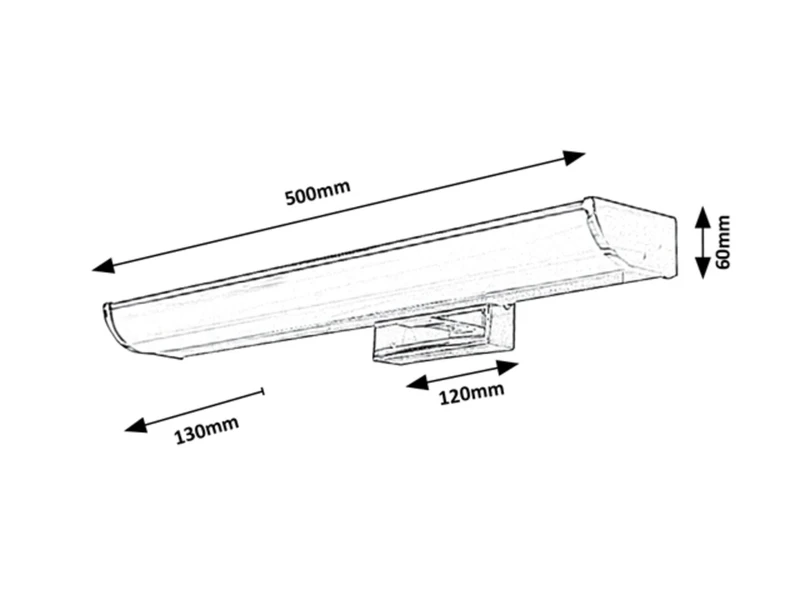 Evron – LED аплик за баня в хром с бял абажур, 500мм, 7.5W, 4000K, IP44