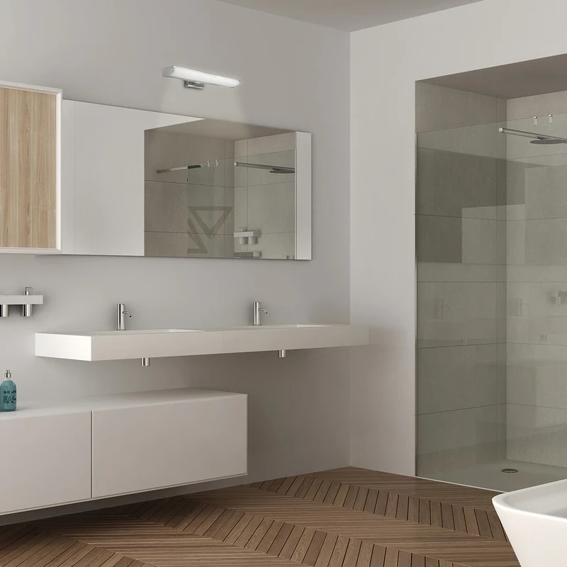 Evron – LED аплик за баня в хром с бял абажур, 500мм, 7.5W, 4000K, IP44