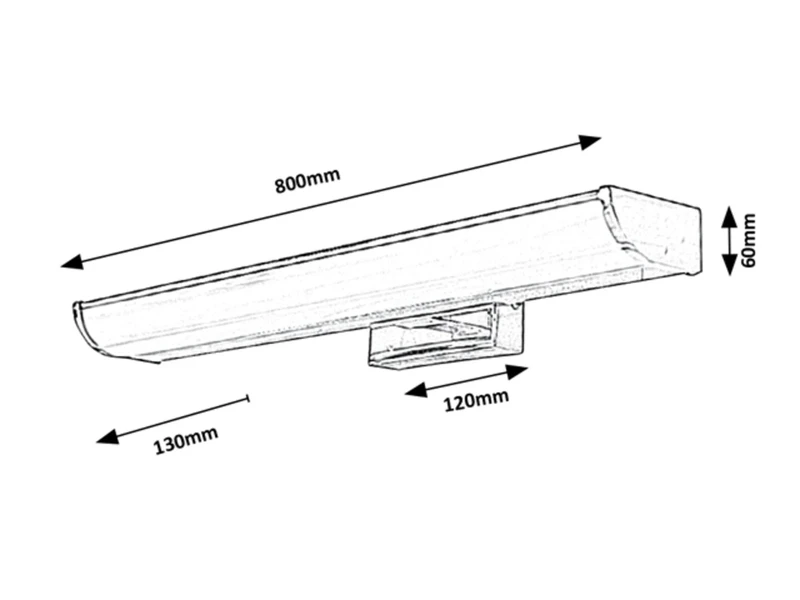 Evron – LED аплик за баня в хром с бял абажур, 800мм, 13.5W, 4000K, IP44