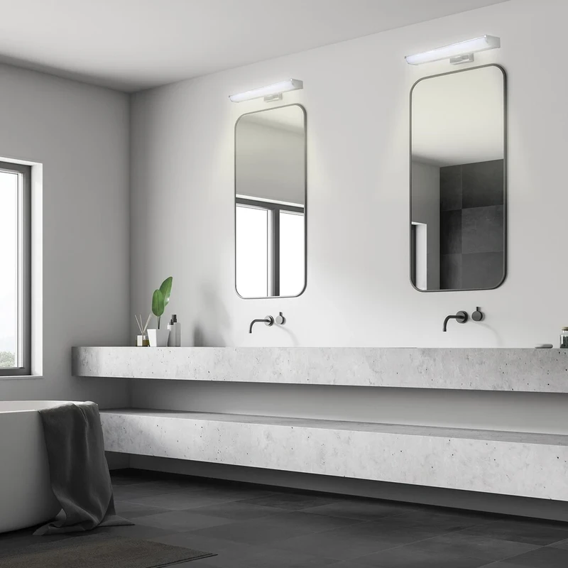 Evron – LED аплик за баня в хром с бял абажур, 800мм, 13.5W, 4000K, IP44