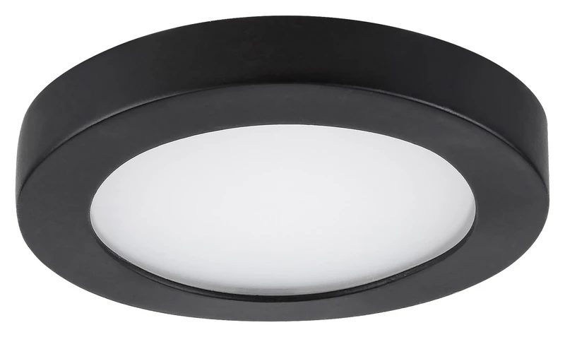 Coco – LED вградена луна в черно/бяло, Ø85мм, 3W, 4000K, IP44
