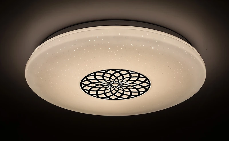 Ophelia – smart LED плафон в хром/бяло, Ø395мм, 24W, 3000-6500K, RGB, WiFi