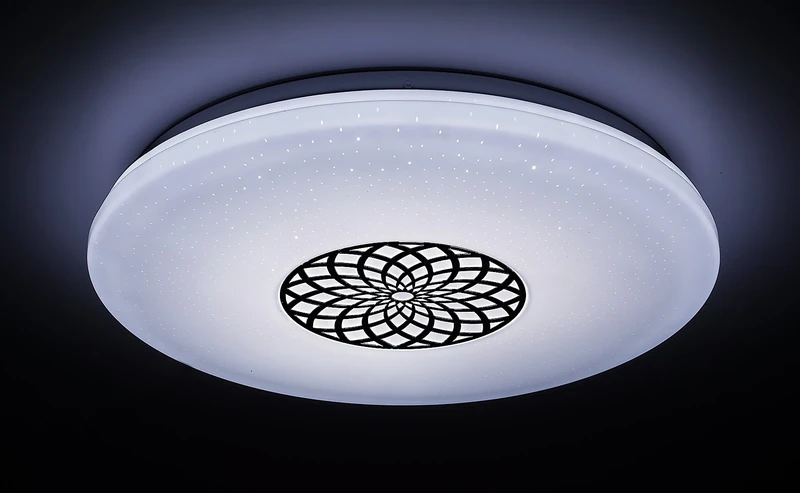 Ophelia – smart LED плафон в хром/бяло, Ø395мм, 24W, 3000-6500K, RGB, WiFi