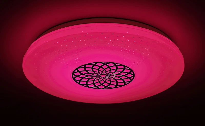 Ophelia – smart LED плафон в хром/бяло, Ø395мм, 24W, 3000-6500K, RGB, WiFi