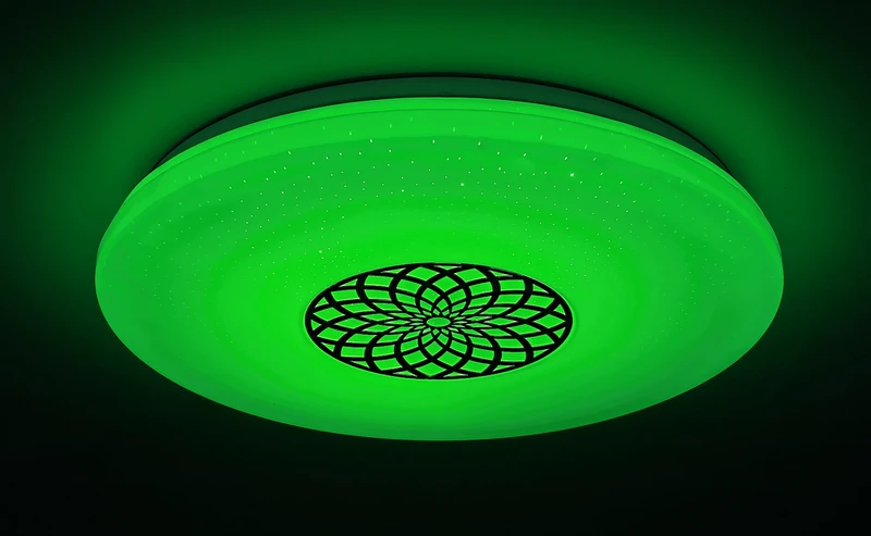 Ophelia – smart LED плафон в хром/бяло, Ø395мм, 24W, 3000-6500K, RGB, WiFi