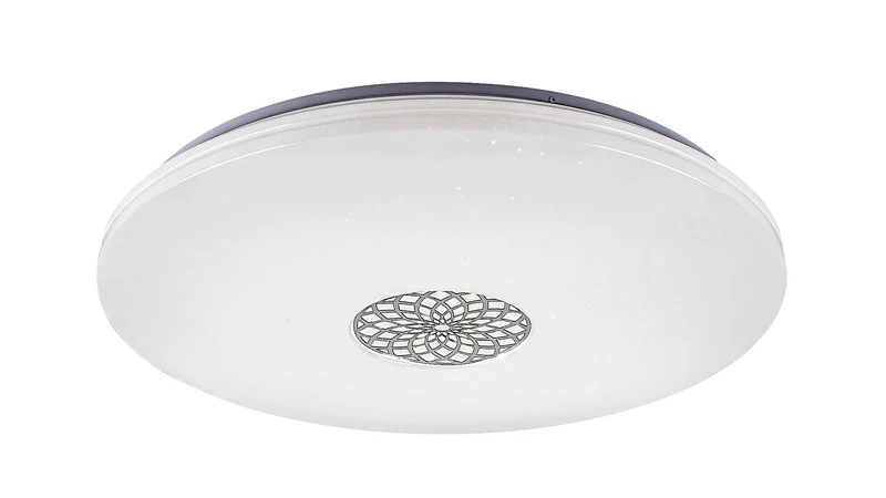 Смарт осветление Ophelia – LED Smart плафон в хром/бяло, Ø600мм, 40W, 3000-6500K, RGB, WiFi