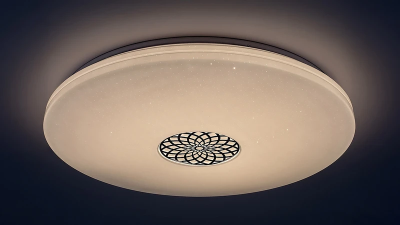 Ophelia – LED Smart плафон в хром/бяло, Ø600мм, 40W, 3000-6500K, RGB, WiFi