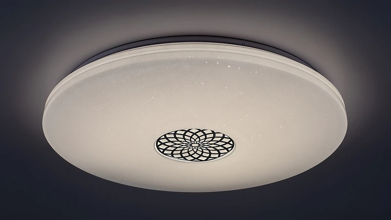 Ophelia – LED Smart плафон в хром/бяло, Ø600мм, 40W, 3000-6500K, RGB, WiFi