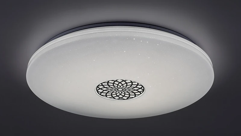Ophelia – LED Smart плафон в хром/бяло, Ø600мм, 40W, 3000-6500K, RGB, WiFi