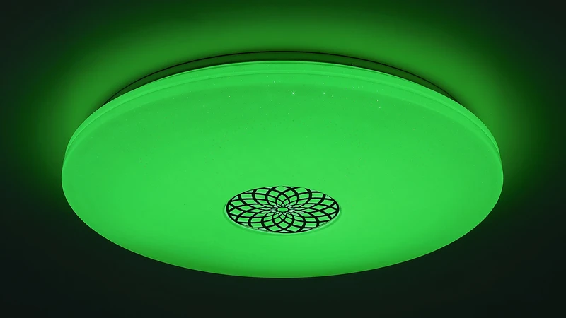 Ophelia – LED Smart плафон в хром/бяло, Ø600мм, 40W, 3000-6500K, RGB, WiFi