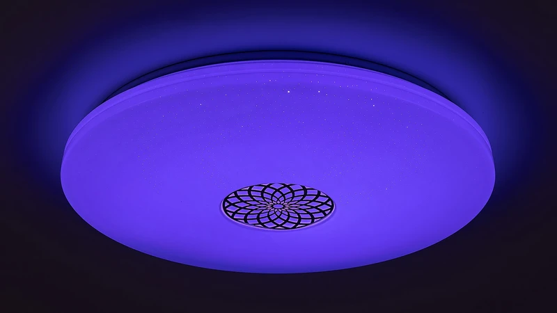 Ophelia – LED Smart плафон в хром/бяло, Ø600мм, 40W, 3000-6500K, RGB, WiFi