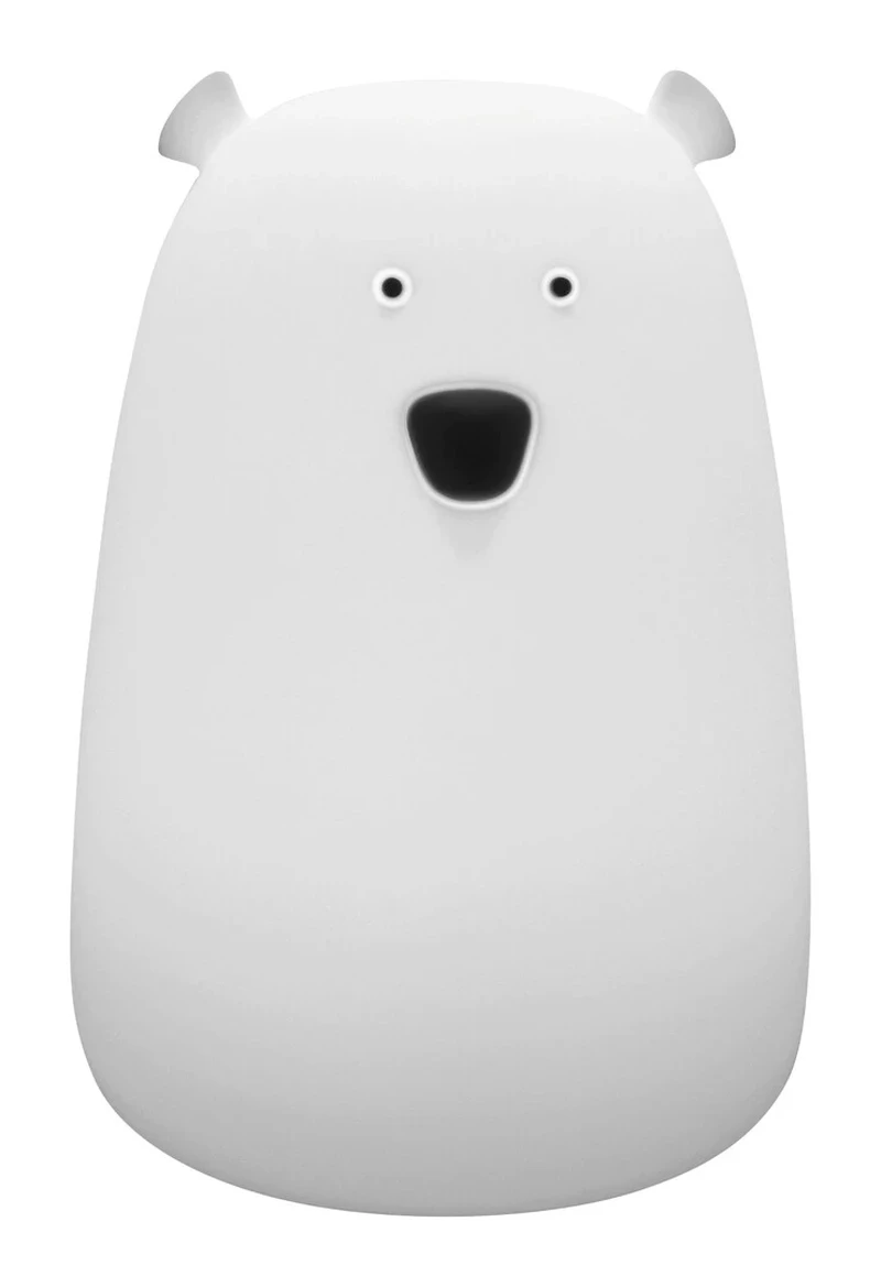 Baloo – детска LED нощна лампа мече в бял силикон, Ø111мм, 0.4W, 3000K, RGB