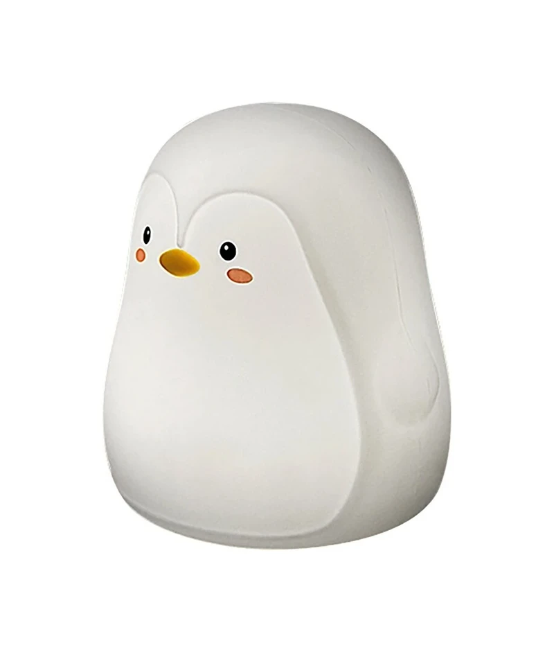 Baloo – LED детска нощна лампа пингвин в бяло, Ø111мм, 0.4W, 3000K, RGB