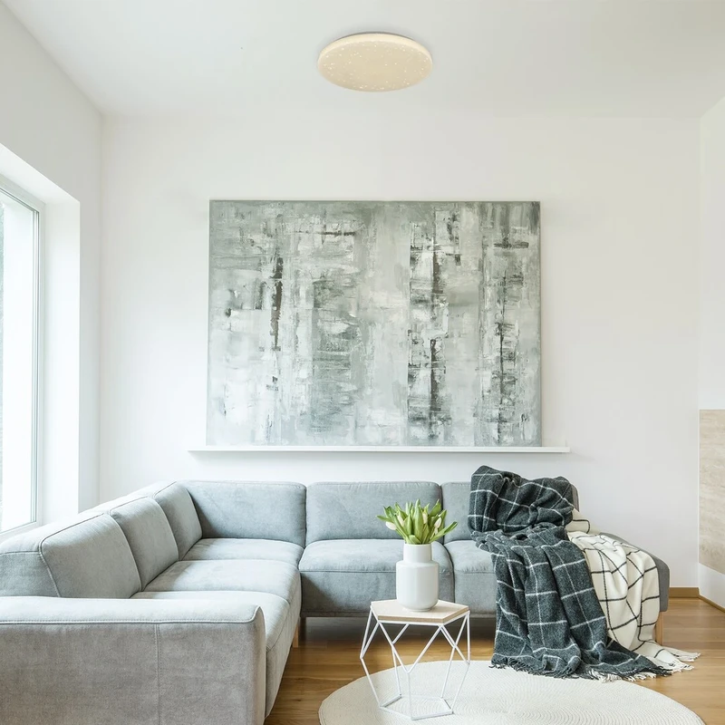Rob – LED плафон в бяло с блестящ ефект, Ø380мм, 32W, 4000K
