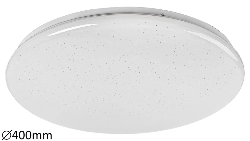 Danny – LED плафон в бяло с блестящ ефект, Ø400мм, 36W, 3000-6500K