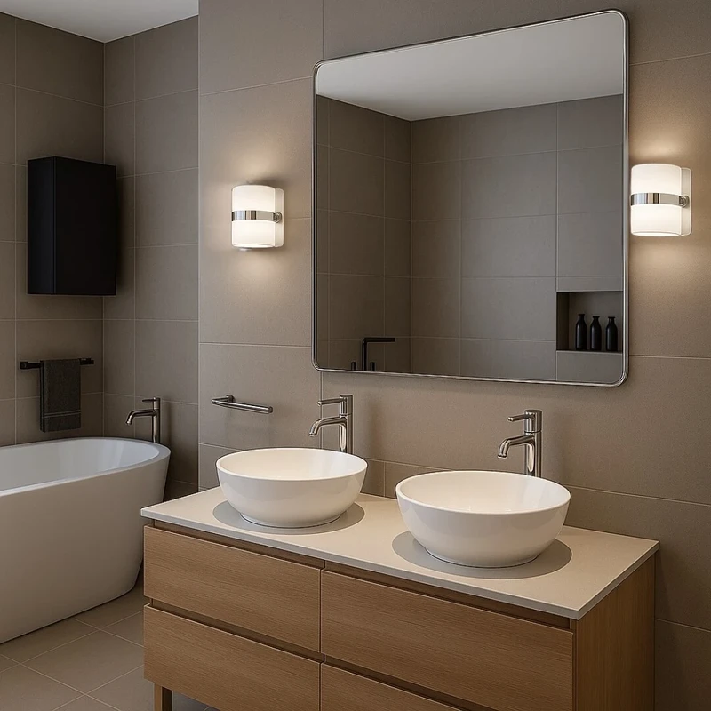 Tony – LED аплик за баня в хром с опалово стъкло, 160×115мм, 5W, 4000K