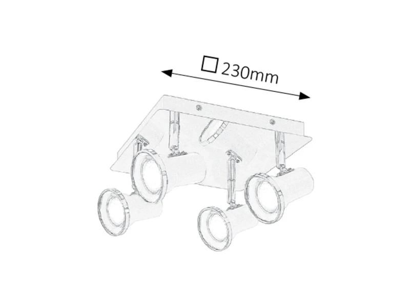 Steve – LED плафон за баня в бяло/хром, 230×230мм, 4×4.5W GU10, 4000K, IP44