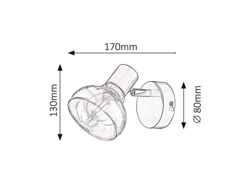 Holly – модерен спот в антично злато с кехлибарено стъкло, 115×130мм, 1×E14