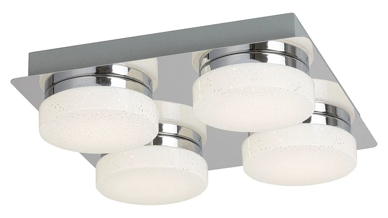 LED плафони Hilary – LED плафон с 4 спота в хром/бяло, 280×280мм, 20W, 4000K
